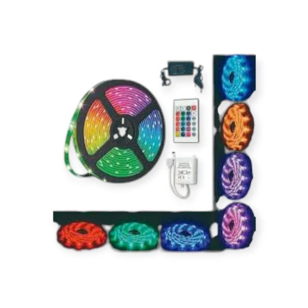 Fita Led Rgb 5050 5m C/Controle E Fonte