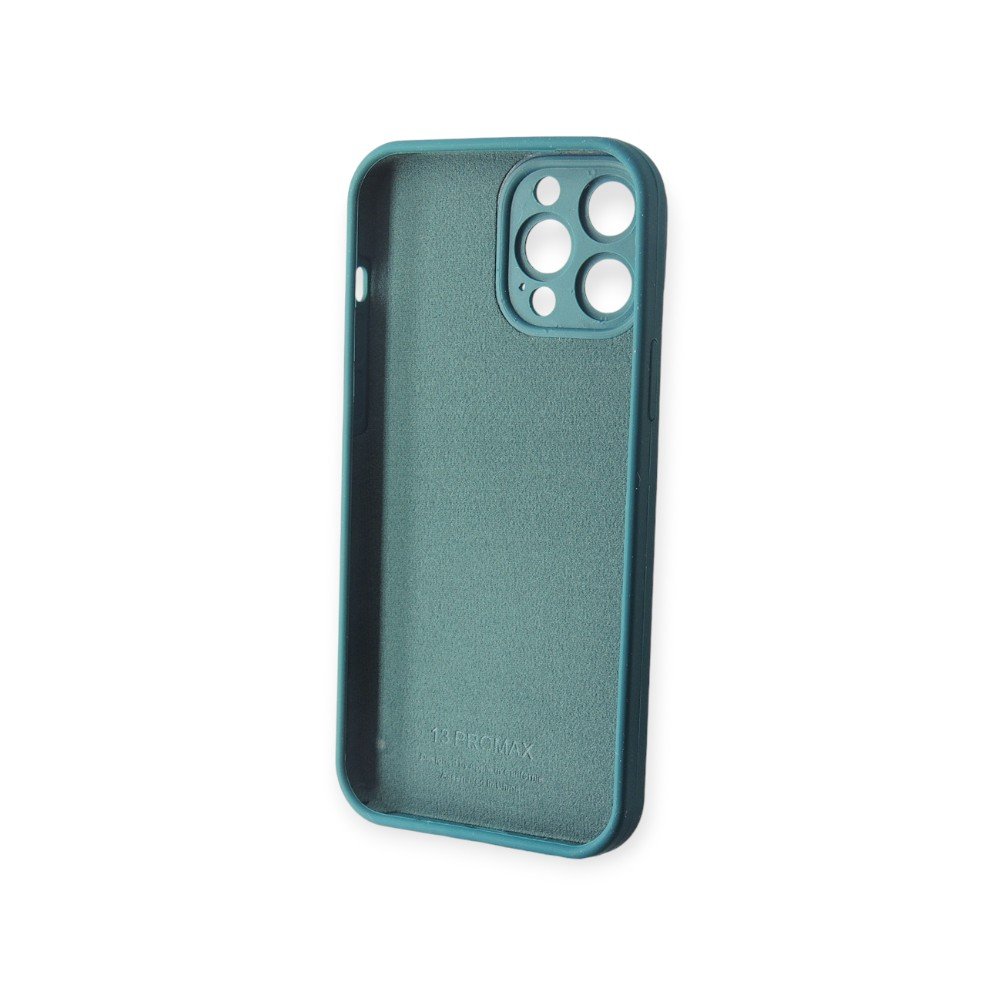 Capinha Glass Silicone Case Para iPhone 13 Pro Max Verde