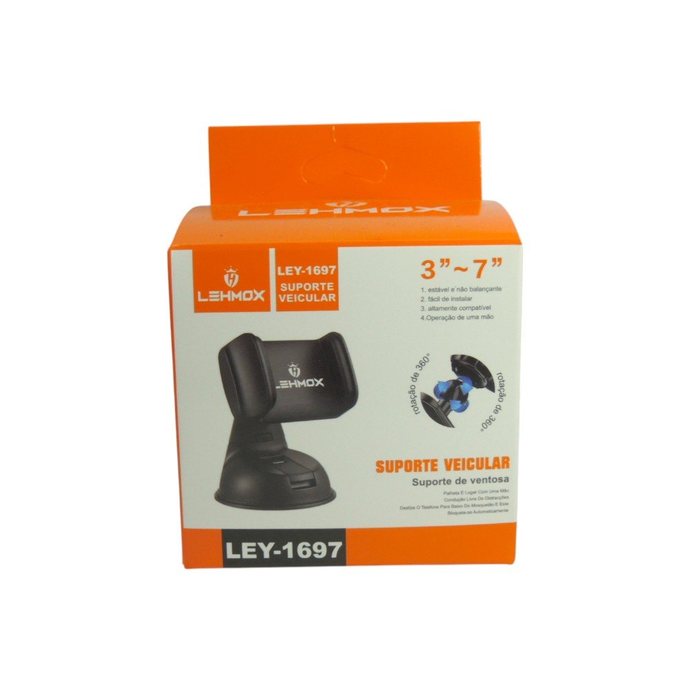 Suporte Veicular Painel Para Celular com Ventosa Lehmox LEY-1697