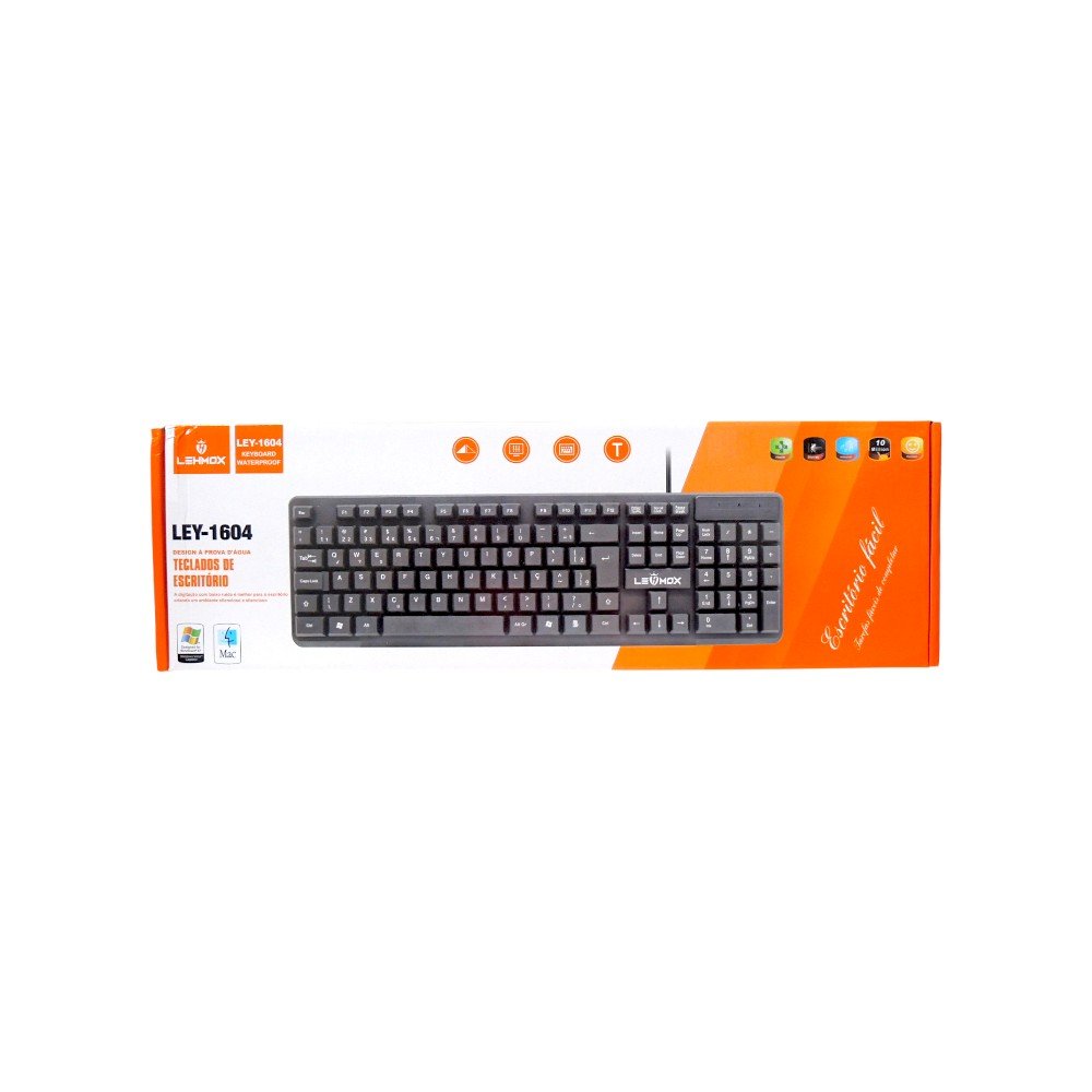 Teclado USB Com Fio Lehmox Ley1604 para Lojistas