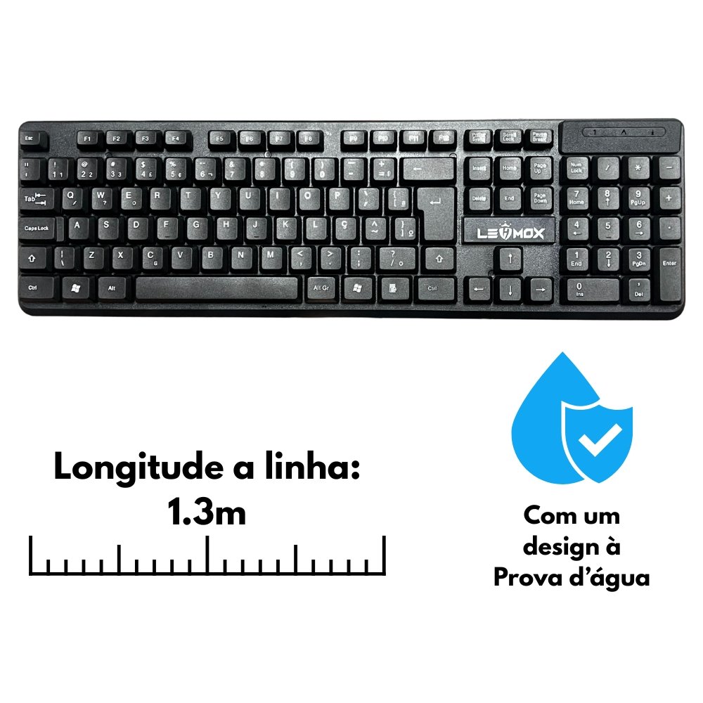 Teclado USB Com Fio Lehmox Ley1604 para Lojistas