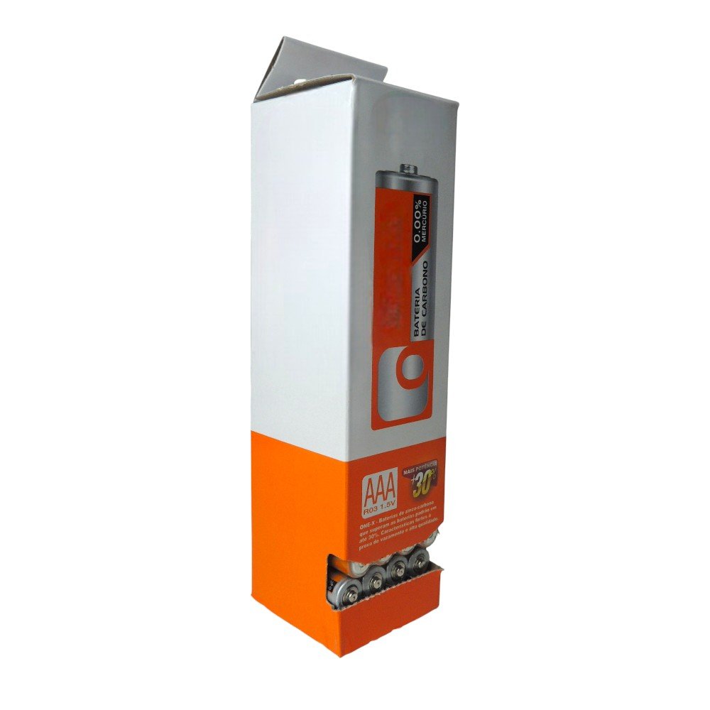 Pilha AAA 1.5V Zinco Carbono Onex Pacote com 4 Unidades