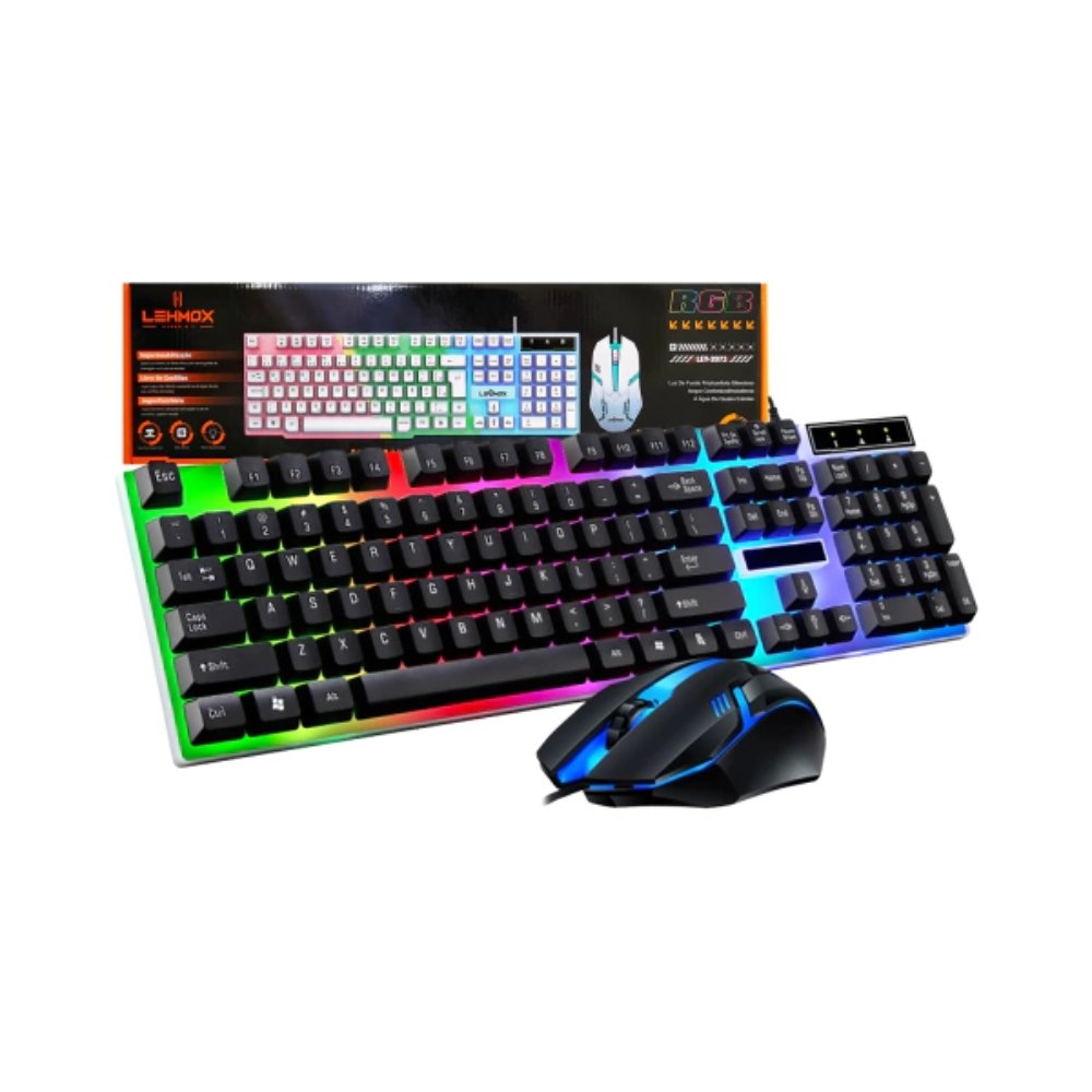 Kit Teclado e Mouse Com Fio Usb RGB Lehmox Ley 2073 Preto