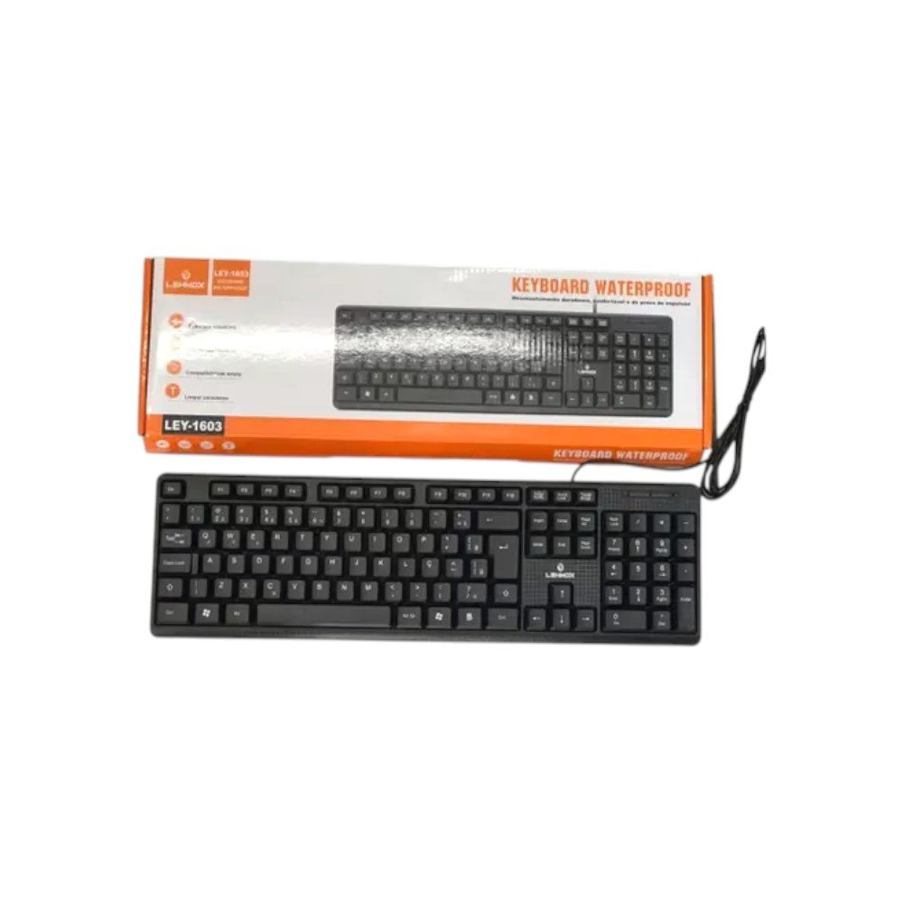leonoah Teclado Gamer com fio Lehmox Ley2087 Rgb Usb Abnt2 Preto